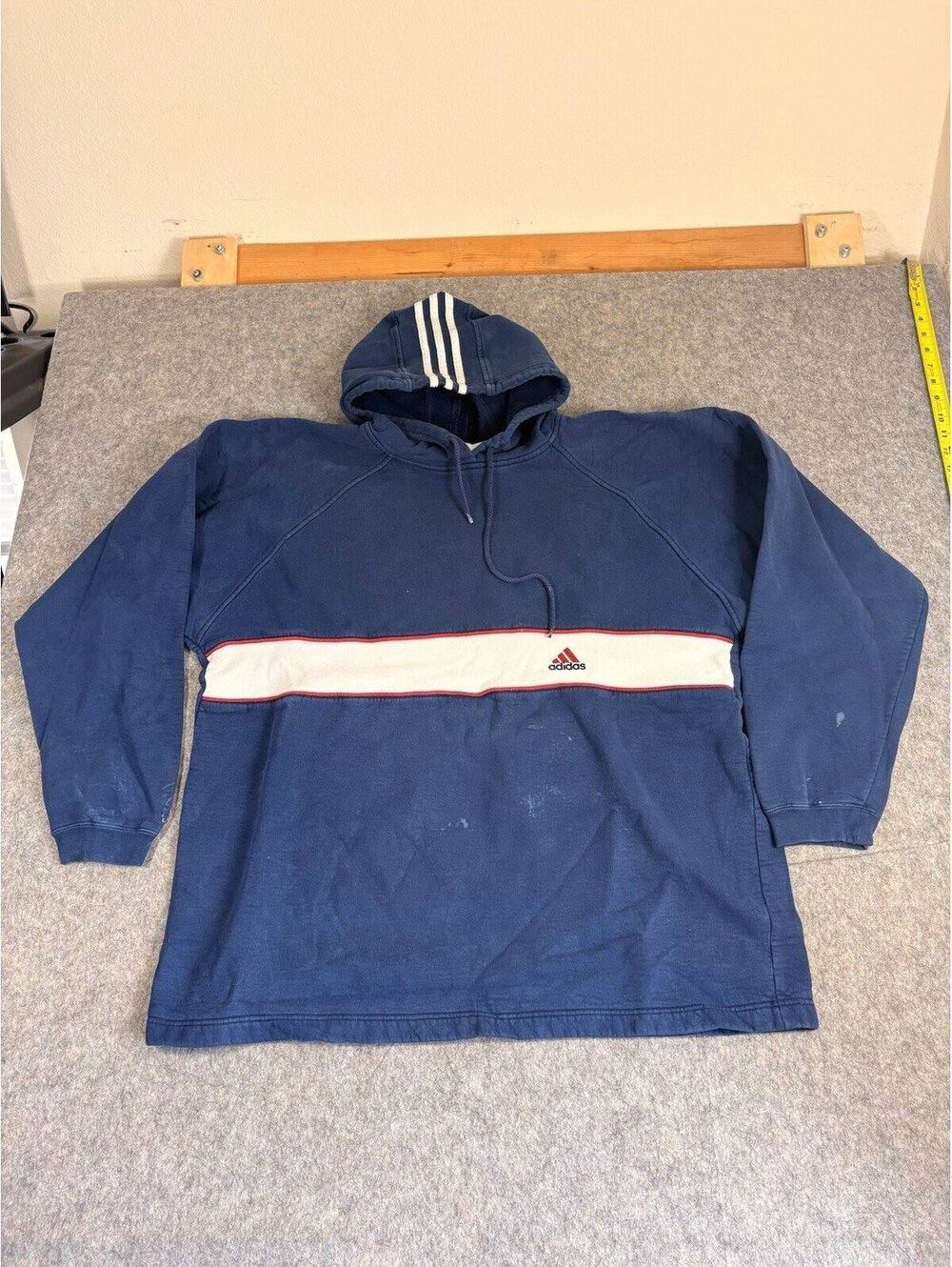 Vintage 80's Adidas Dark Blue Sweatshirt Size XL Hoodie